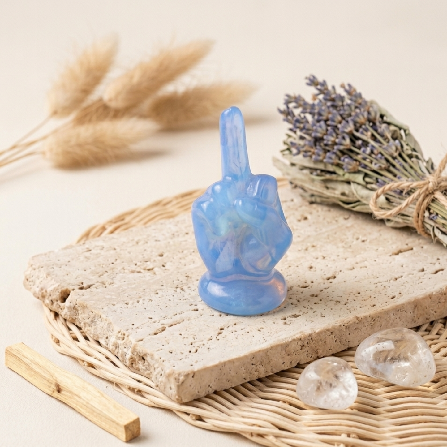 Kryształowa Rzeźba „Moje Granice” – Ręcznie Rzeźbiony Kamień Naturalny 5 cm